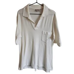 Vintage 1980s Windridge Mens Sz M Short Sleeve Polo Shirt White